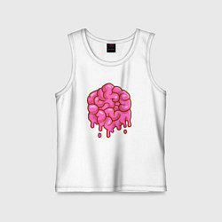 Майка детская хлопок Dripping brain, цвет: белый