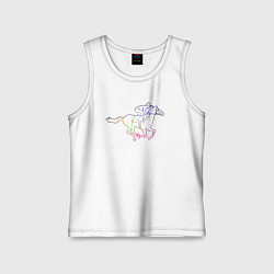 Майка детская хлопок Наездник на лошади, цвет: белый