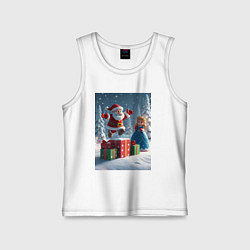 Детская майка Дед Морозио и Принцесса Снегурочка: c подарками в