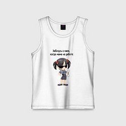 Детская майка Забочусь о папе дочь полицейская