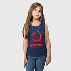 Майка детская хлопок СССР Логотип, цвет: тёмно-синий — фото 2
