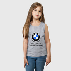 Майка детская хлопок BMW Driving Machine, цвет: меланж — фото 2