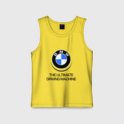 Майка детская хлопок BMW Driving Machine, цвет: желтый