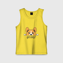 Майка детская хлопок Got Corgi, цвет: желтый