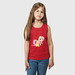 Майка детская хлопок Пони пегас Флаттершай, цвет: красный — фото 2