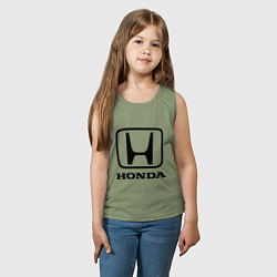 Майка детская хлопок Honda logo, цвет: авокадо — фото 2