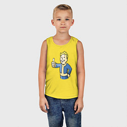 Майка детская хлопок Fallout vault boy, цвет: желтый — фото 2