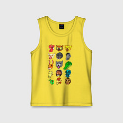 Майка детская хлопок Hotline Miami Masks, цвет: желтый