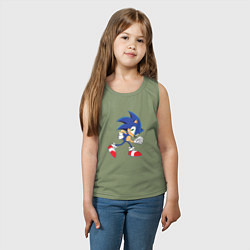 Майка детская хлопок Sonic the Hedgehog, цвет: авокадо — фото 2