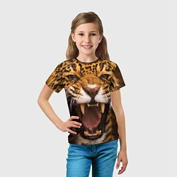 Футболка детская Ярость леопарда, цвет: 3D-принт — фото 2