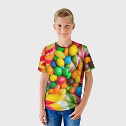 Футболка детская Сладкие конфетки, цвет: 3D-принт — фото 2