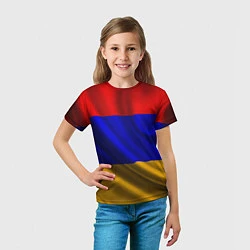 Футболка детская Флаг Армения, цвет: 3D-принт — фото 2