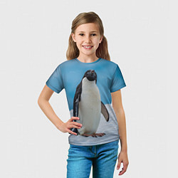 Футболка детская Пингвин на айсберге, цвет: 3D-принт — фото 2