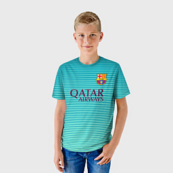 Футболка детская Barcelona FC: Aqua, цвет: 3D-принт — фото 2