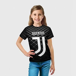 Футболка детская FC Juventus: Black Lines, цвет: 3D-принт — фото 2