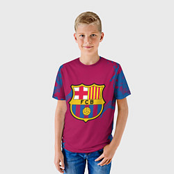 Футболка детская FC Barcelona: Purple & Blue, цвет: 3D-принт — фото 2