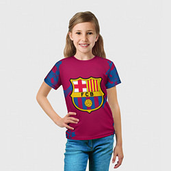 Футболка детская FC Barcelona: Purple & Blue, цвет: 3D-принт — фото 2