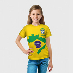 Футболка детская Сборная Бразилии: желтая, цвет: 3D-принт — фото 2