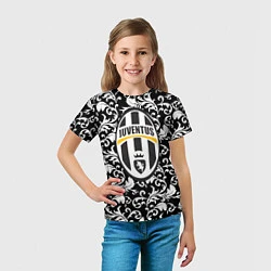 Футболка детская FC Juventus: Floral Logo, цвет: 3D-принт — фото 2