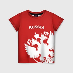 Футболка детская Russia: Red & White, цвет: 3D-принт