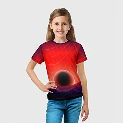 Футболка детская Неоновая сфера, цвет: 3D-принт — фото 2