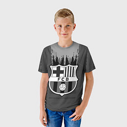 Футболка детская FC Barcelona: Grey Abstract, цвет: 3D-принт — фото 2
