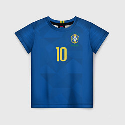 Футболка детская Сборная Бразилии: Неймар ЧМ-2018 гостевая, цвет: 3D-принт