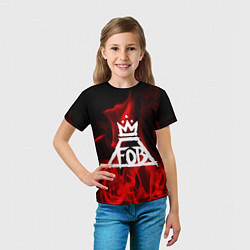 Футболка детская Fall Out Boy: Red Flame, цвет: 3D-принт — фото 2