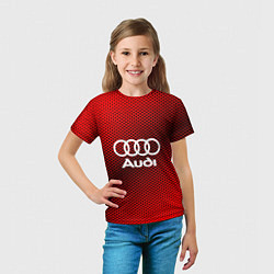 Футболка детская Audi: Red Carbon, цвет: 3D-принт — фото 2