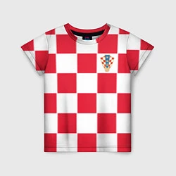 Футболка детская Сборная Хорватии: Домашняя ЧМ-2018, цвет: 3D-принт