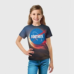 Футболка детская Fortnite NASA, цвет: 3D-принт — фото 2