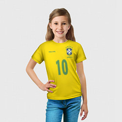 Футболка детская Сборная Бразилии: Роналдиньо 10, цвет: 3D-принт — фото 2