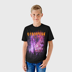 Футболка детская Cyberpunk 2077: Neon City, цвет: 3D-принт — фото 2