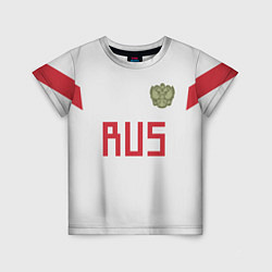 Футболка детская Сборная России: белый стиль, цвет: 3D-принт