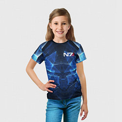 Футболка детская Mass Effect: Blue Armor N7, цвет: 3D-принт — фото 2