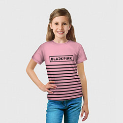 Футболка детская Black Pink: Black Stripes, цвет: 3D-принт — фото 2