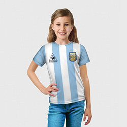 Футболка детская Марадона Аргентина ретро, цвет: 3D-принт — фото 2
