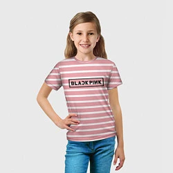 Футболка детская Black Pink: Striped Geometry, цвет: 3D-принт — фото 2