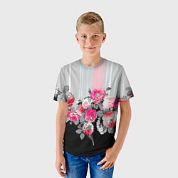 Футболка детская Розы в темноте, цвет: 3D-принт — фото 2