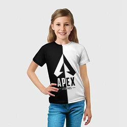 Футболка детская Apex Legends: Black & White, цвет: 3D-принт — фото 2