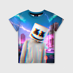 Футболка детская Marshmello: Glitch Effect, цвет: 3D-принт