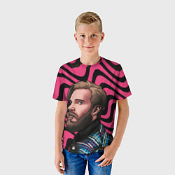 Футболка детская Pink PewDiePie, цвет: 3D-принт — фото 2
