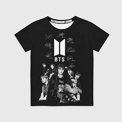 Детская футболка BTS плакат с автографами