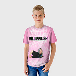 Футболка детская Billie Eilish: Pink Mood, цвет: 3D-принт — фото 2