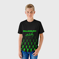 Футболка детская Billie Eilish: Green & Black Autograph, цвет: 3D-принт — фото 2