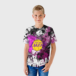 Футболка детская Лос-Анджелес Лейкерс, Los Angeles Lakers, цвет: 3D-принт — фото 2