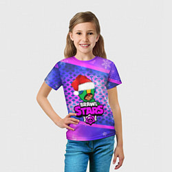 Футболка детская BRAWL STARS LEON НОВОГОДНИЙ, цвет: 3D-принт — фото 2