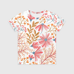 Футболка детская Цветы, цвет: 3D-принт