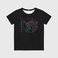 Детская футболка Eva 01, Vaporwave, Evangelion