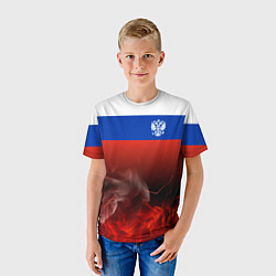 Футболка детская Россия огонь, цвет: 3D-принт — фото 2